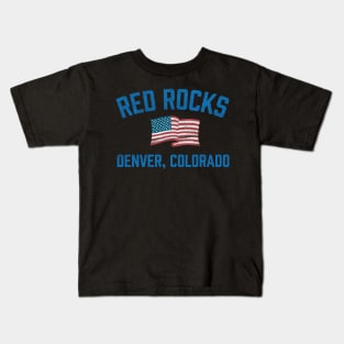 Red Rocks Denver Colorado Vintage Athletic Kids T-Shirt